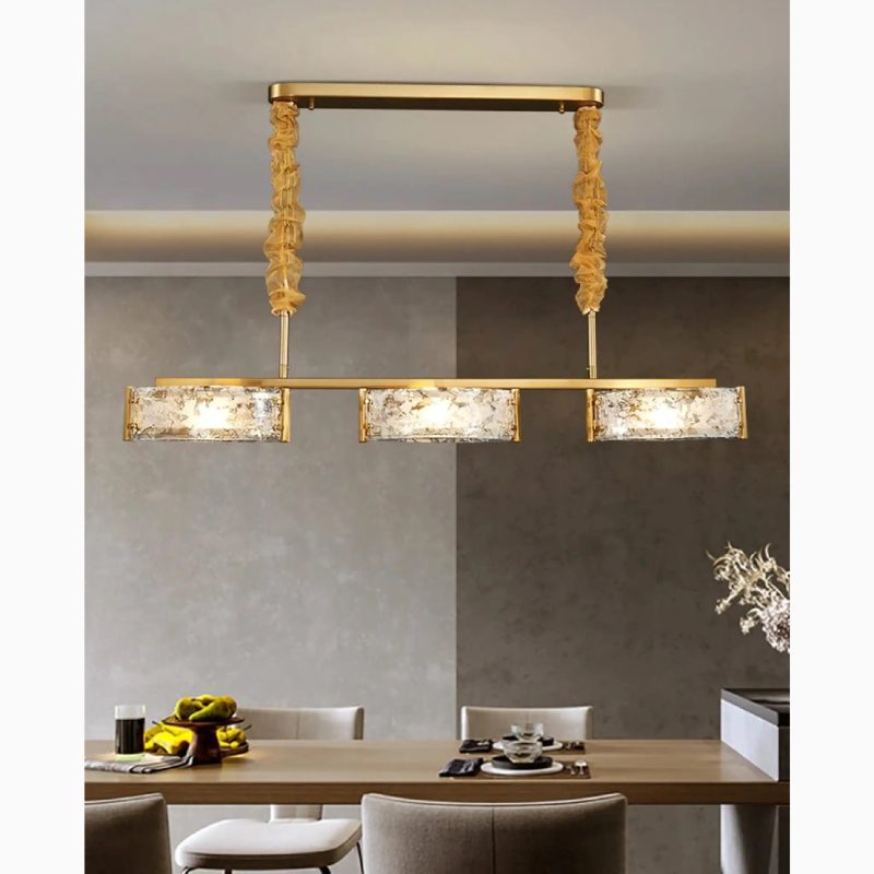 MIRODEMI Tongeren Gold Long Art Glass 3 Head Design Creative Led Luxury Chandelier For Home