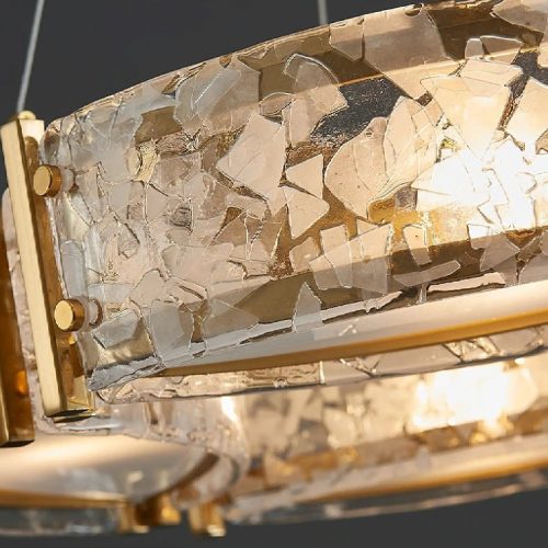 MIRODEMI Tongeren Golden Long Art Glass 3 Head Design Creative Led Luxury Chandelier