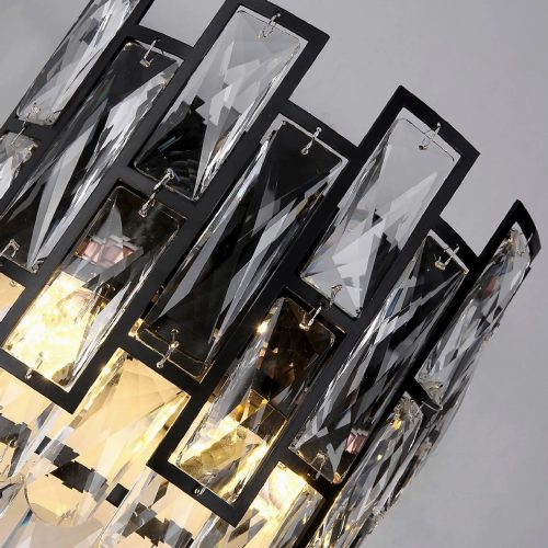 MIRODEMI Touet de l Escarene Glamorous Obsidian Crystal Wall Sconce