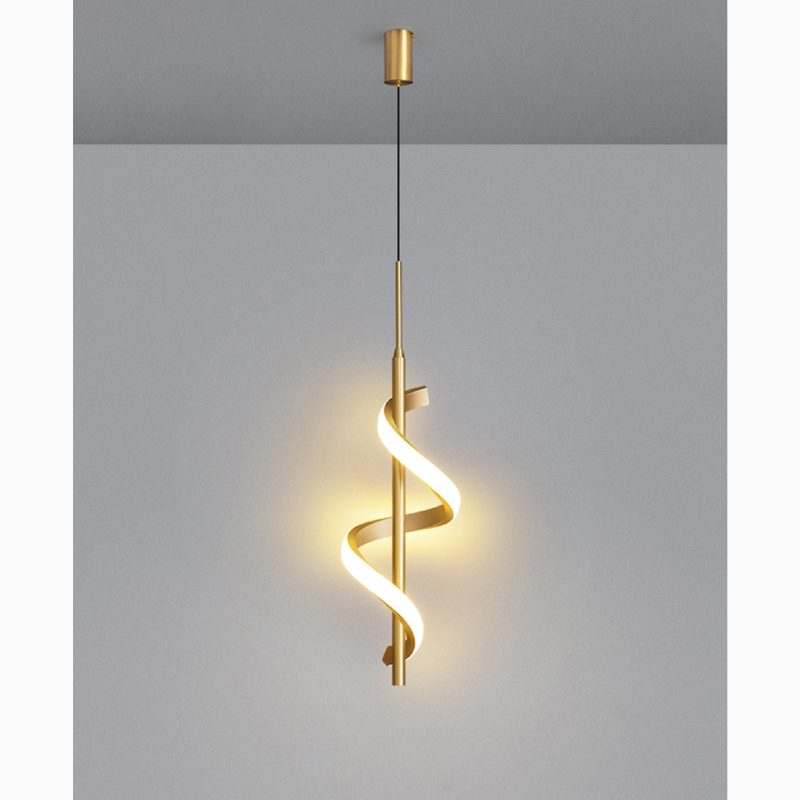 MIRODEMI Tovo San Giacomo Gold Ribbon Design Pendant Light Luxury LED Chandelier