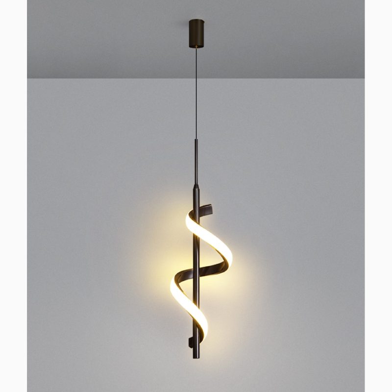 MIRODEMI Tovo San Giacomo Postmodern Gold Ribbon Pendant Light Luxury LED Chandelier