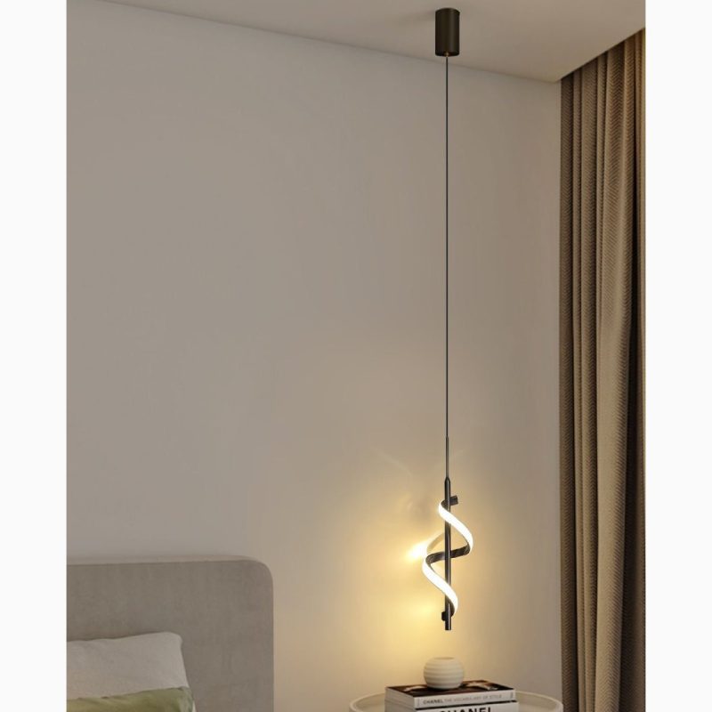 MIRODEMI Tovo San Giacomo Ribbon Design Pendant Light Luxury LED Chandelier for Bedroom