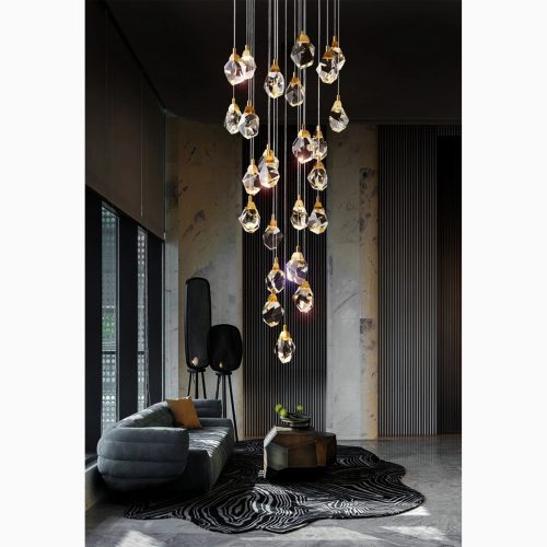 MIRODEMI Tremezzo Luxury Diamond Chandelier for High Ceiling