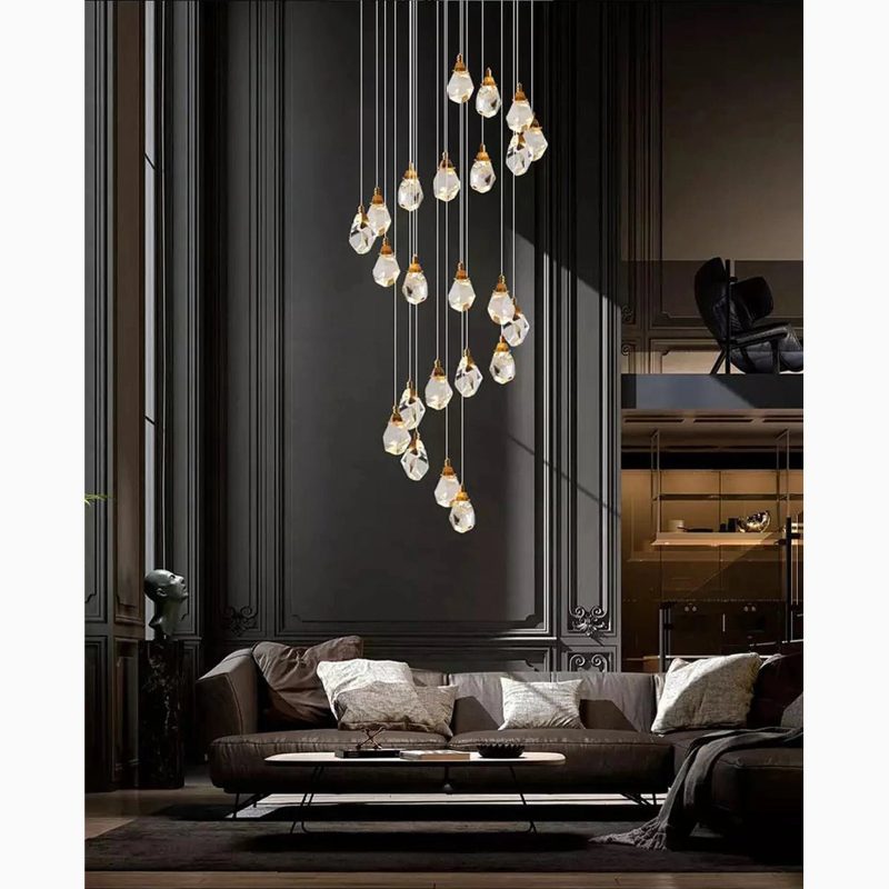 MIRODEMI Tremezzo Spiral Pendant Chandelier for Living Room