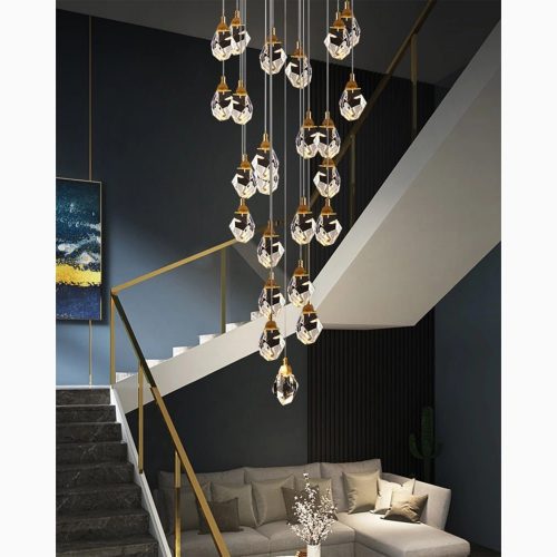 MIRODEMI Tremezzo Spiral Pendant Crystal Chandelier