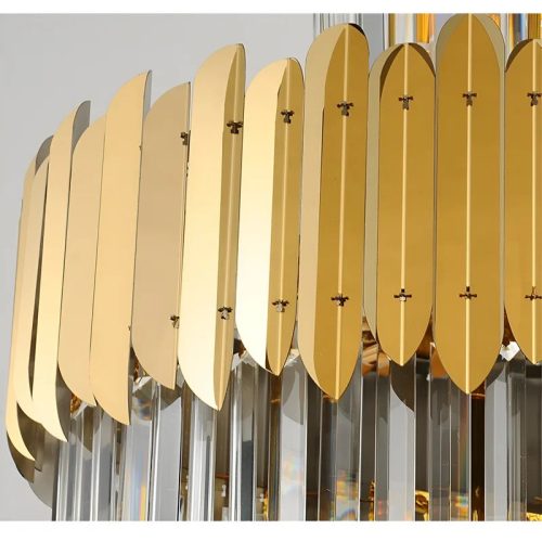 MIRODEMI Trinite Exclusive Long Gold Modern Crystal Chandelier for Home Small Details