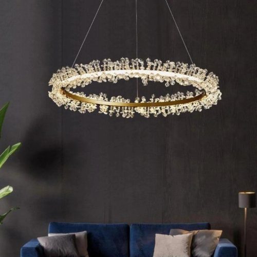 MIRODEMI Uznach Luxury Circle Gold Chandelier