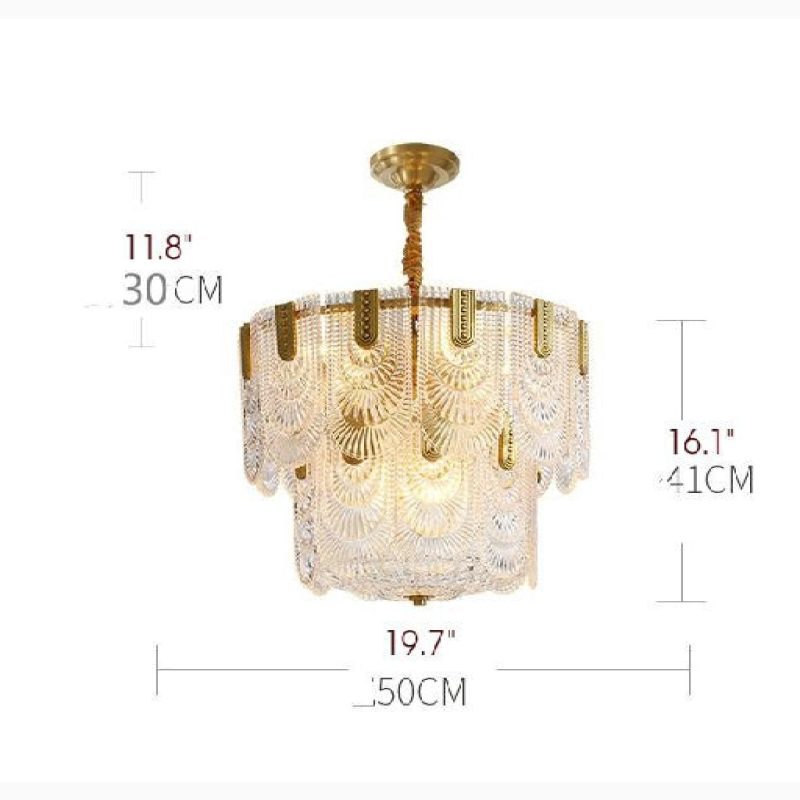 MIRODEMI Uzwil Vintage Drum Copper LED Pendant Elegant Chandelier