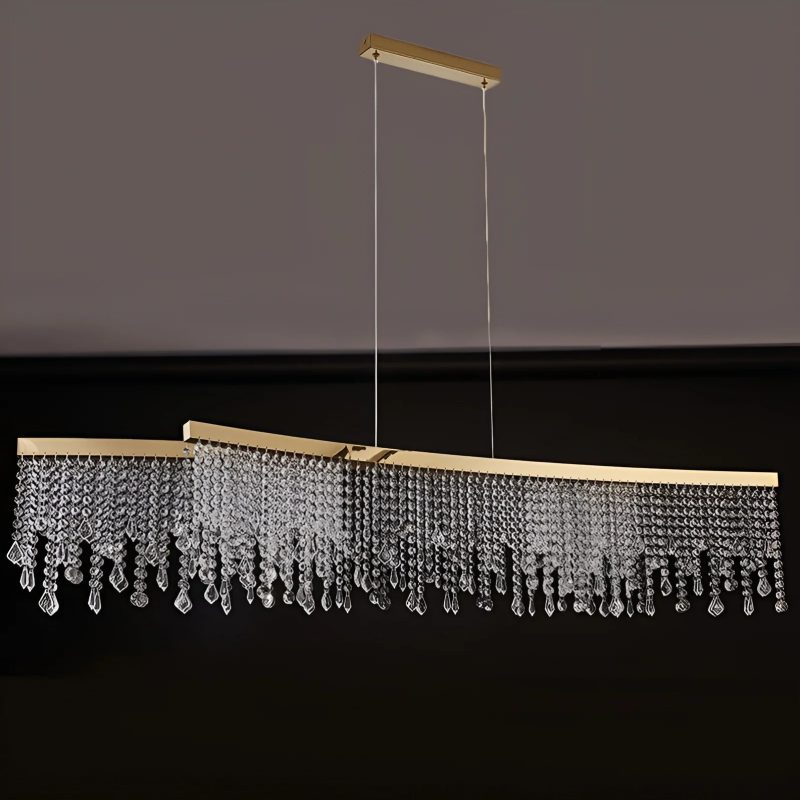 MIRODEMI Vado Ligure Modern Gold Crystal Ceiling Chandelier for Kitchen Island