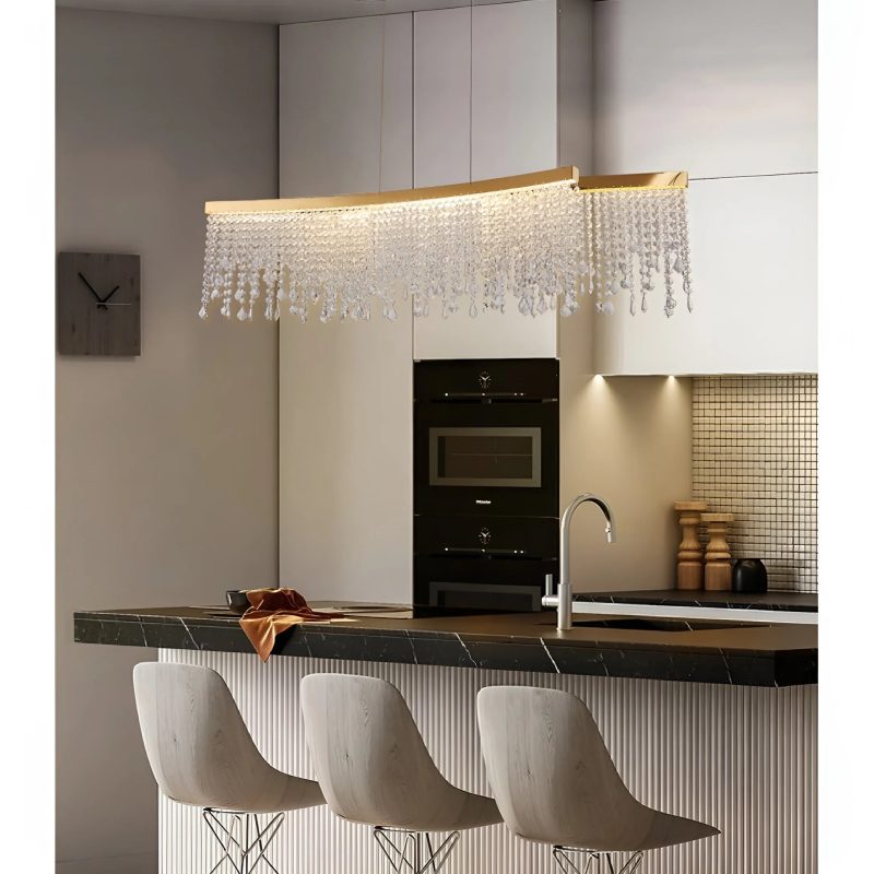 MIRODEMI Vado Ligure Modern Gold Crystal Chandelier for Dining Room