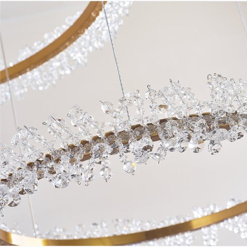 MIRODEMI Versoix Creative Crystal LED Luxury Pendant Light in the Shape of Rings