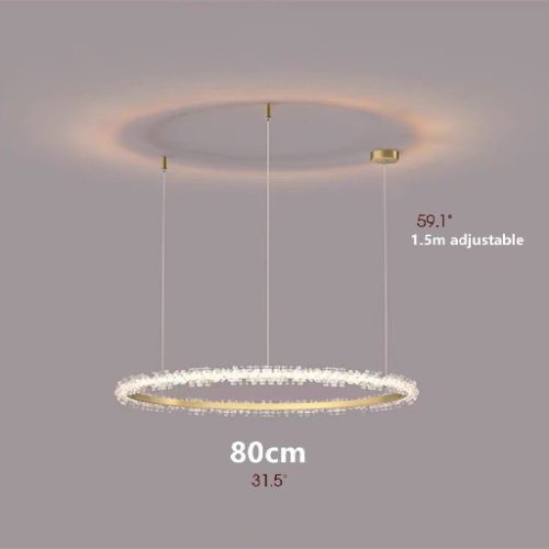 MIRODEMI Versoix Creative Crystal LED Pendant Chandelier in the Shape of Rings for Hall