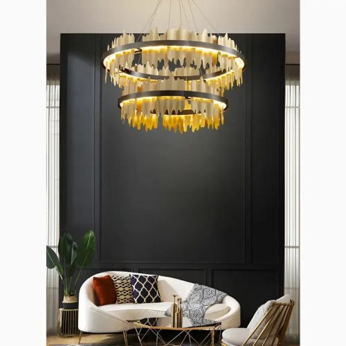 MIRODEMI Veyrier Creative Black Gold Circular Light Fixture for Room Gold