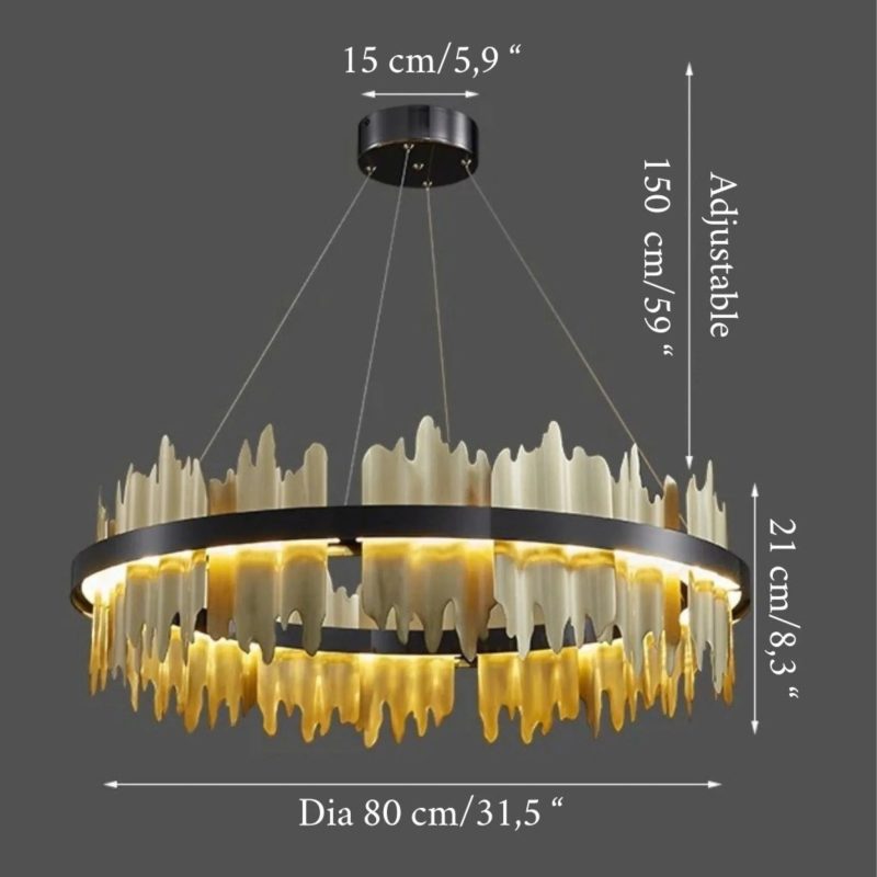 MIRODEMI® Veyrier | Unusual Black Circular Chandelier for Living Room