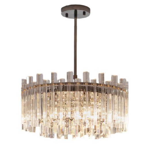 MIRODEMI Vicosoprano Drum Chrome Crystal Hanging Lighting