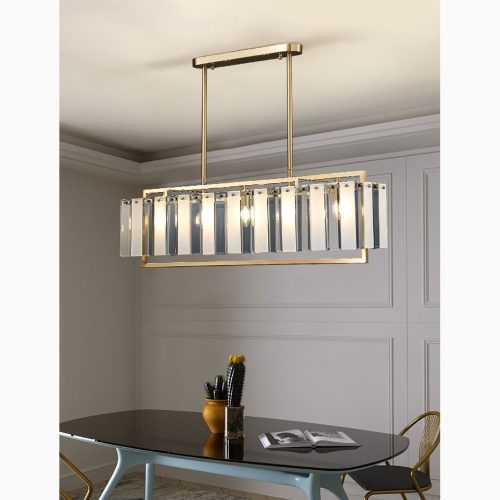 MIRODEMI Vielsalm Luxury Rectangle Frosted Glass Chandelier