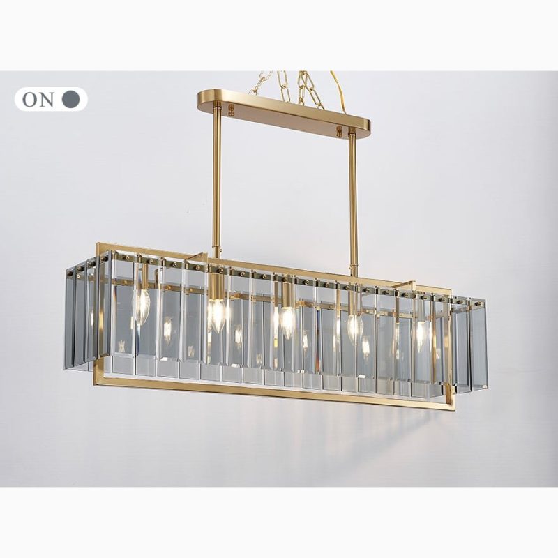 MIRODEMI Vielsalm Luxury Rectangle Frosted Glass LED Chandelier