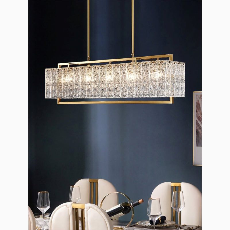 MIRODEMI Vielsalm Luxury Rectangle Gold Chandelier