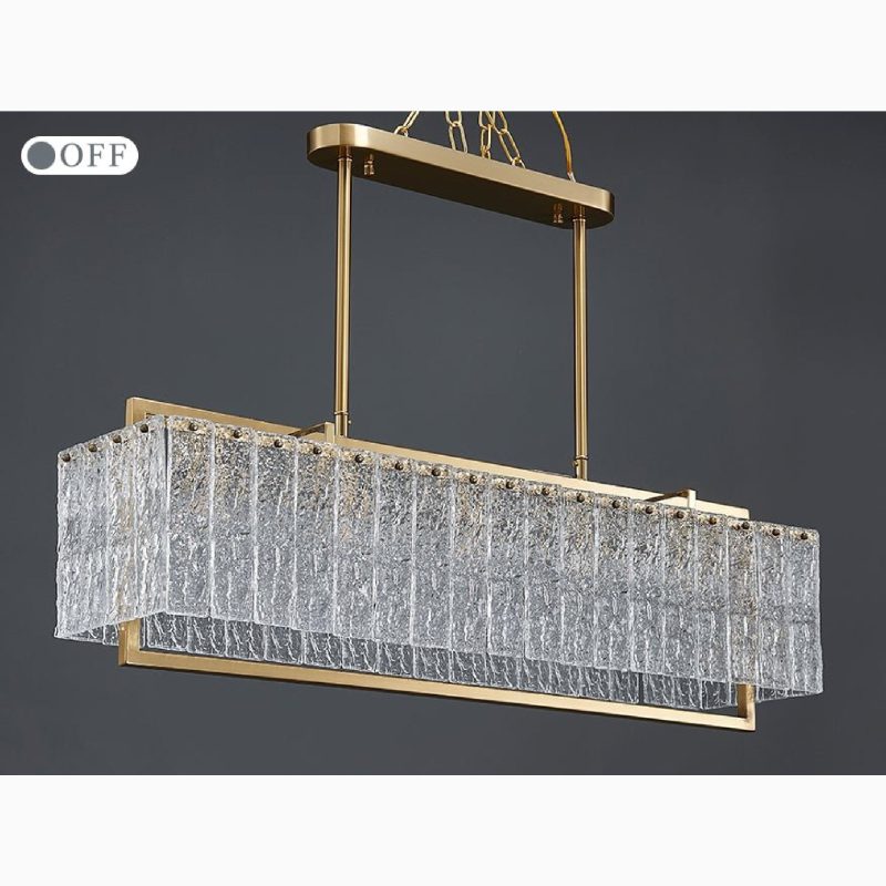 MIRODEMI Vielsalm Luxury Rectangle Gold Frosted Glass Lamp