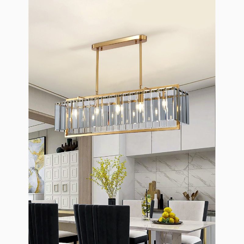 MIRODEMI Vielsalm Luxury Rectangle Gold Frosted Glass Lighting