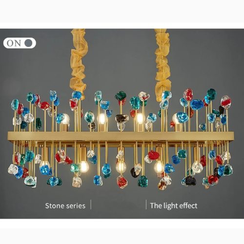 MIRODEMI Villanova d Albenga Modern Luxury Colorful Crystal Chandelier for Dining Room