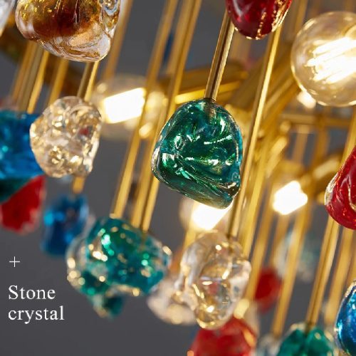 MIRODEMI Villanova d Albenga Modern Stylish Colorful Crystal Chandelier for Dining Room