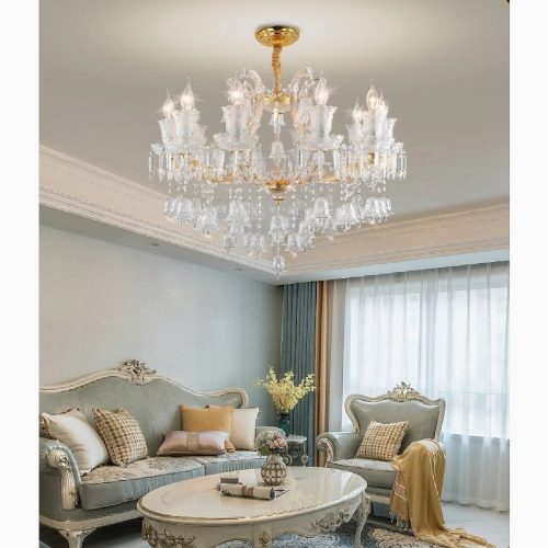 MIRODEMI Villars sur Glane Art Deco Crystal Chandelier