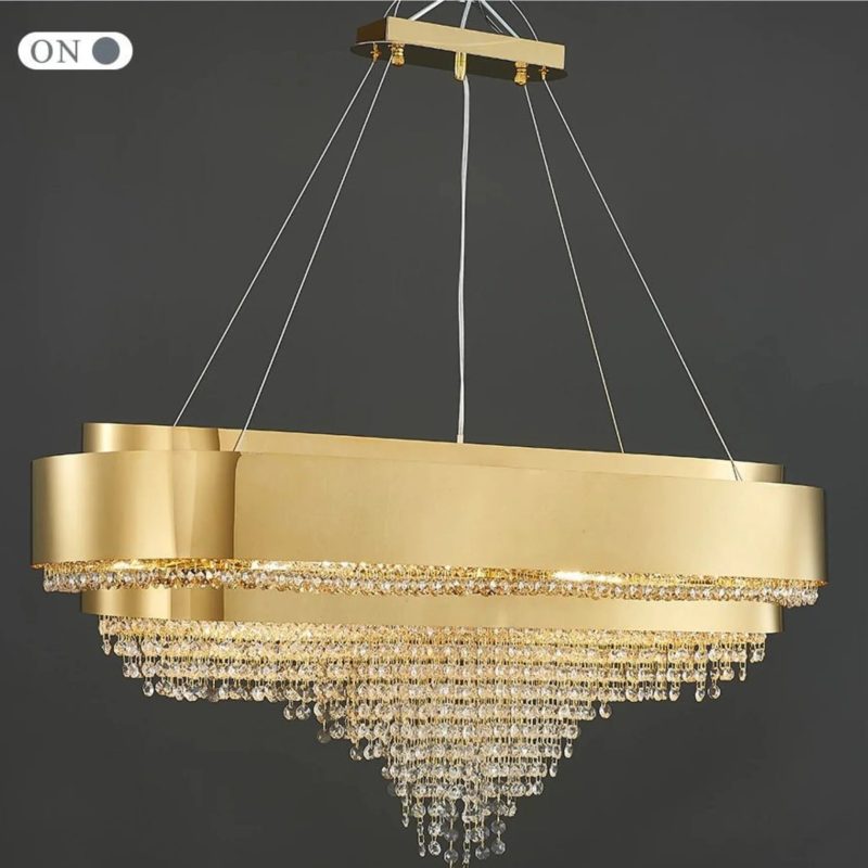 MIRODEMI Villars sur Ollon Gold Hanging Chandelier