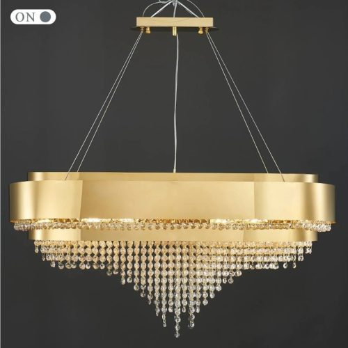 MIRODEMI Villars sur Ollon Long Hanging Crystal Chandelier