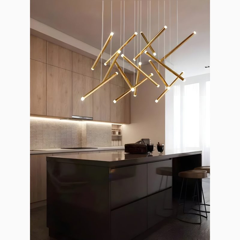 MIRODEMI Villars-sur-Var Long Gold/Chrome/Black Staircase Lighting with Customizable Design for Kitchen