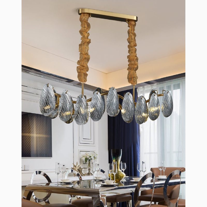 MIRODEMI Waremme Smoke Gray White Chandelier