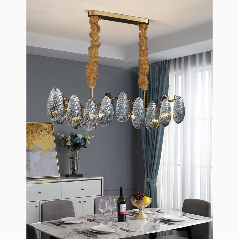 MIRODEMI Waremme Smoke Gray White Glass Chandelier