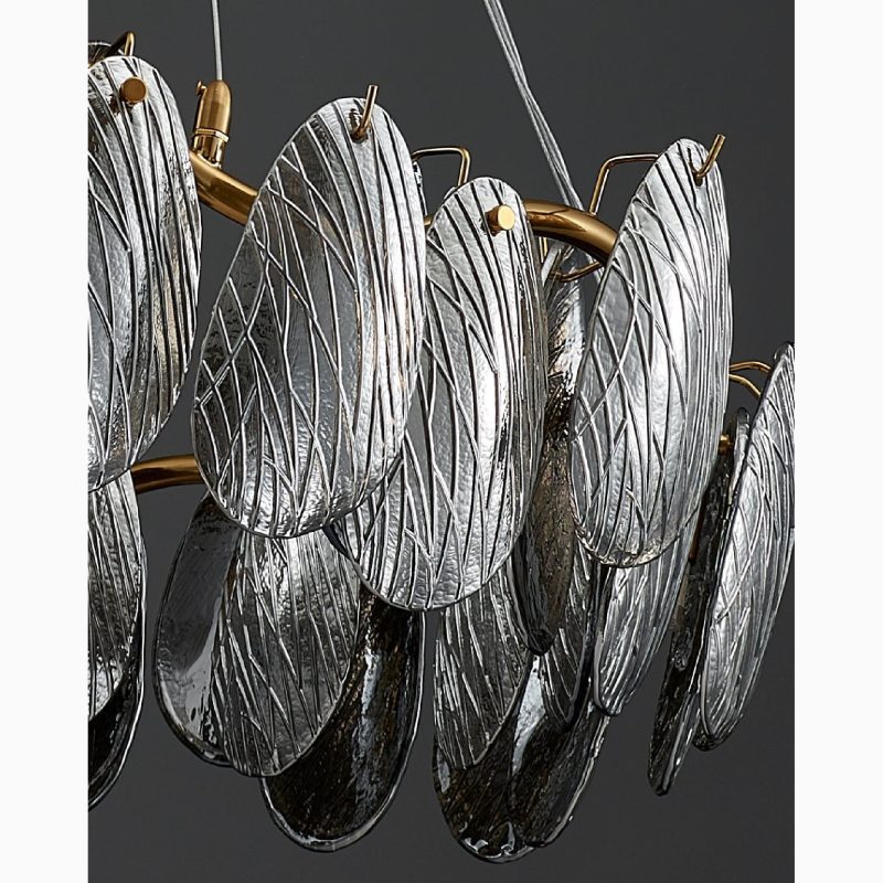 MIRODEMI Waremme Smoke Gray White Glass Modern Chandelier