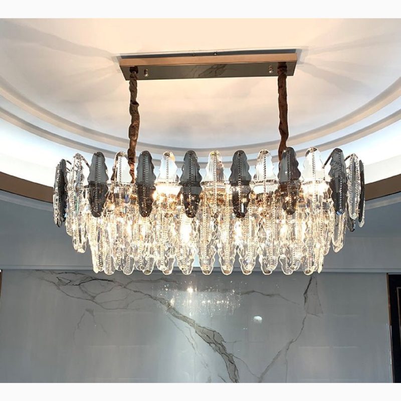 MIRODEMI Wavre Rectangle Gold Chandelier