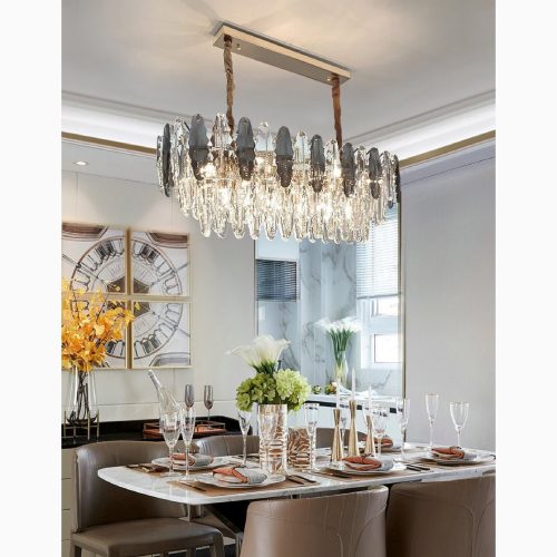 MIRODEMI Wavre Rectangle Gold Posh Chandelier