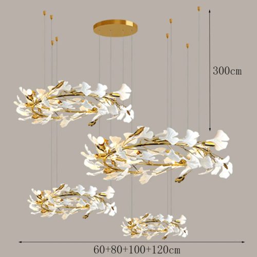 MIRODEMI® Zürich | Gold Chandelier for Living Room