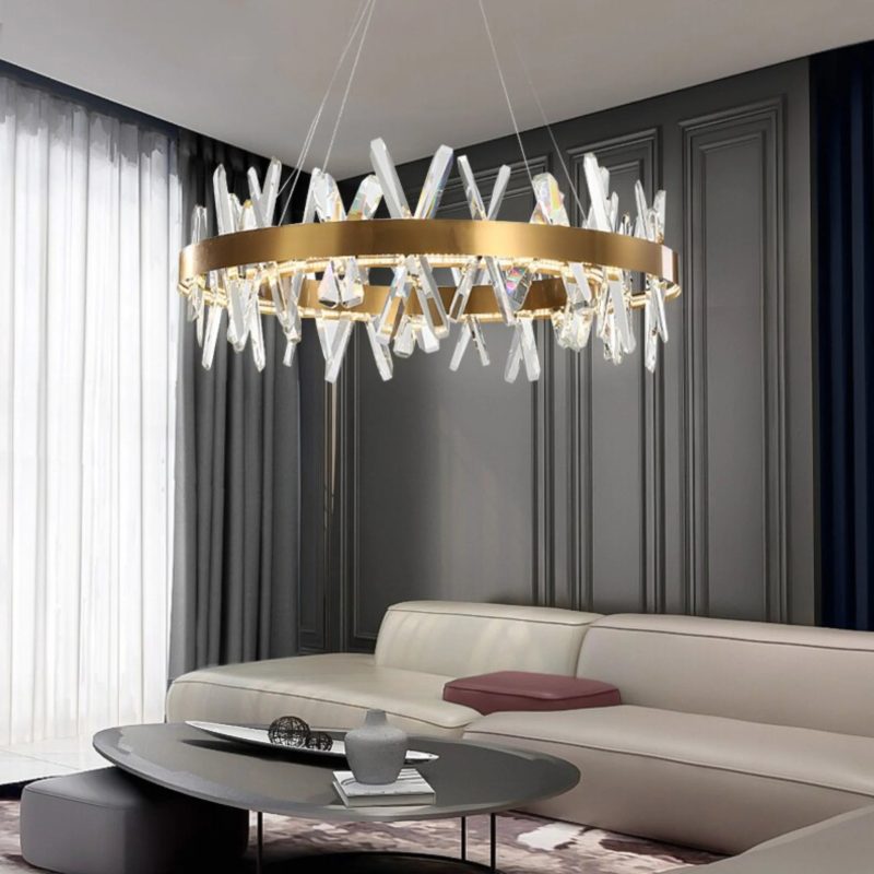 MIRODEMI Zaccanopoli Creative Gold Round Crystal Chandelier 1