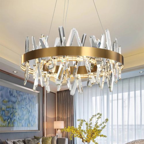 MIRODEMI Zaccanopoli Creative Gold Round Crystal Light Fixture