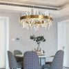 MIRODEMI® Zaccanopoli | Creative Gold Round Crystal Chandelier for Kitchen Island