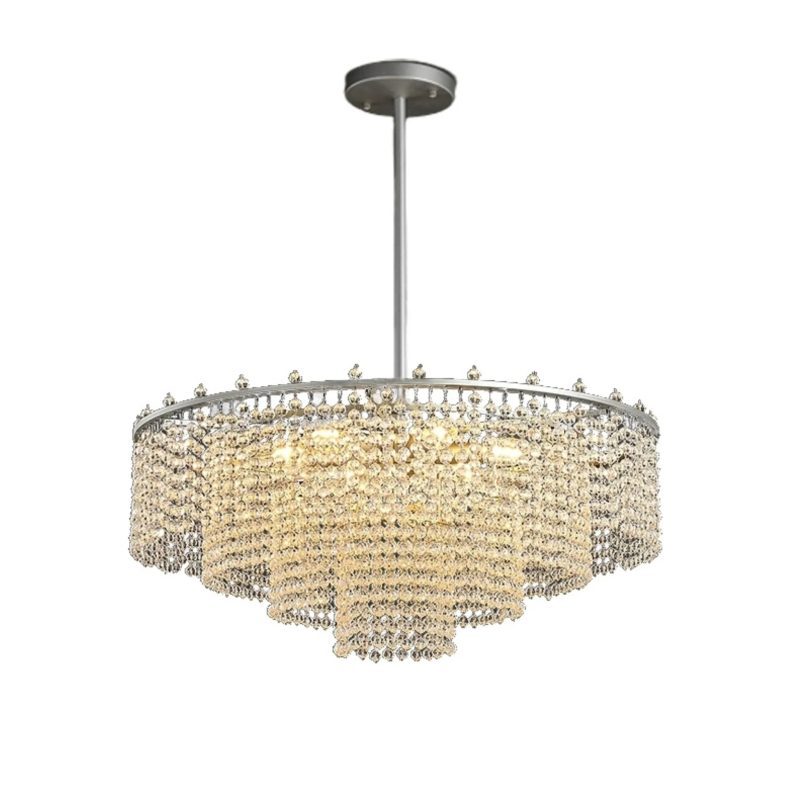 MIRODEMI Zane Round Luxury Crystal White Chandelier