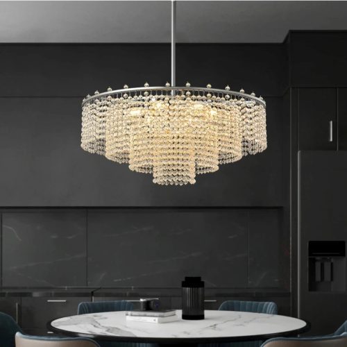 MIRODEMI Zane Round Luxury Crystal White Light Fixture