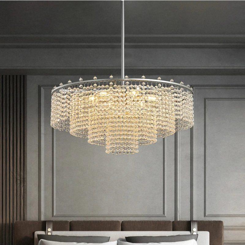 MIRODEMI Zane Round Luxury Crystal White Lighting