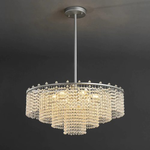 MIRODEMI® Zanè | Round Luxury Crystal White Chandelier for Hotel