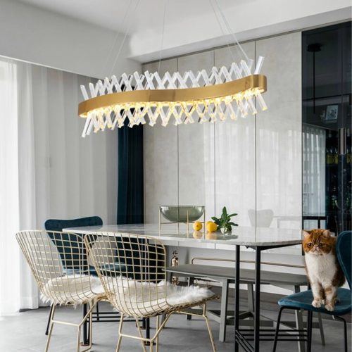 MIRODEMI Zanica Gold Led Crystal Chandelier