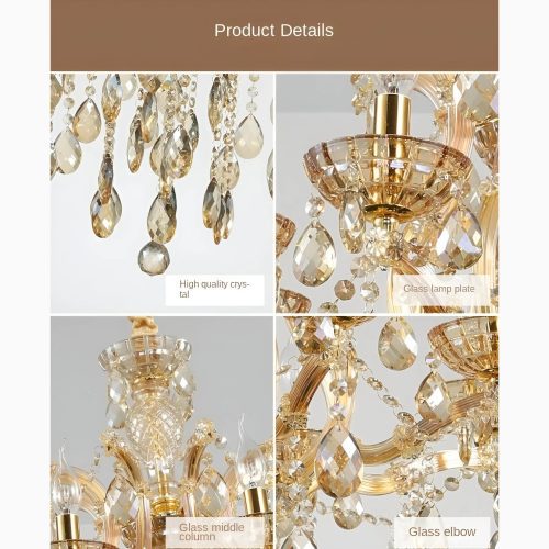 MIRODEMI Zenevredo European Style Retro Crystal Chandelier Details