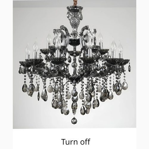 MIRODEMI Zenevredo European Style Retro Crystal Chandelier Smoke Off