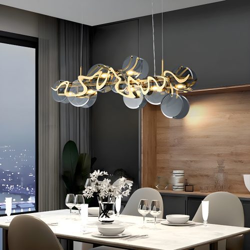 MIRODEMI Zero Branco Modern Creative Gold Glass Rectangle Light Fixture