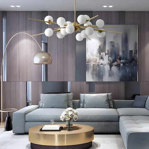 MIRODEMI Ziano Piacentino Creative Glass Ball Modern Pendant LED Chandelier