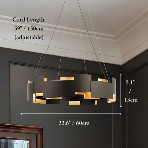 MIRODEMI Zottegem Modern Drum Black Luminaire Art LED Chandelie for Kitchen