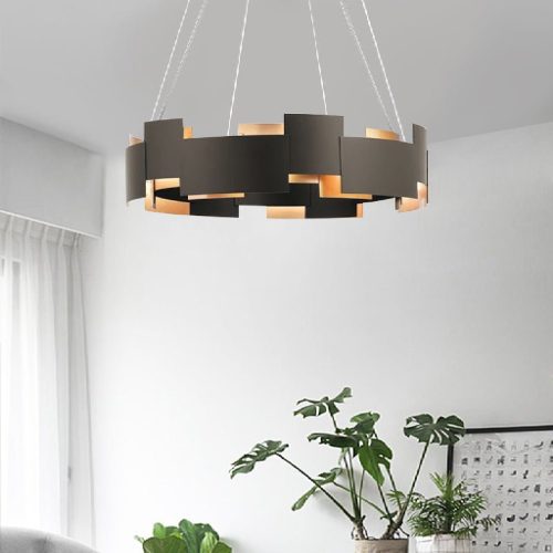 MIRODEMI Zottegem Modern Drum Black Luminaire Art LED Chandelier